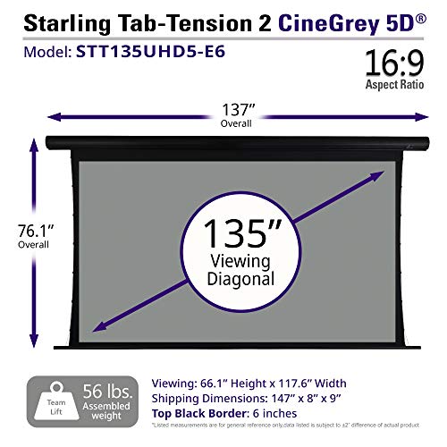 Elite Screens Starling Tab-Tension 2 CineGrey 5D Series Projector Screen