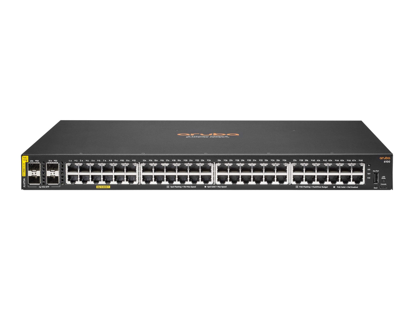 HPE Aruba Networking CX 6100 48G Class4 PoE 4SFP+ 370W Switch